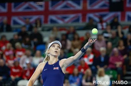 Katie Boulter (pictured) hails from closeby in Leicester and will begin her title defence against Harriet Dart.