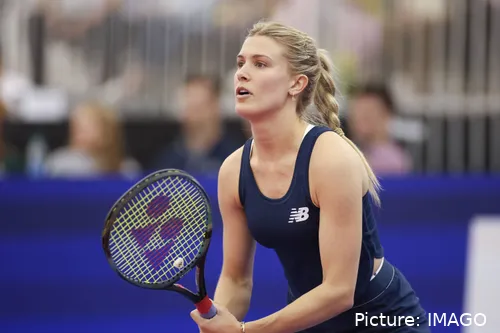 Eugenie Bouchard en Dallas, en acción, imago1040014791h