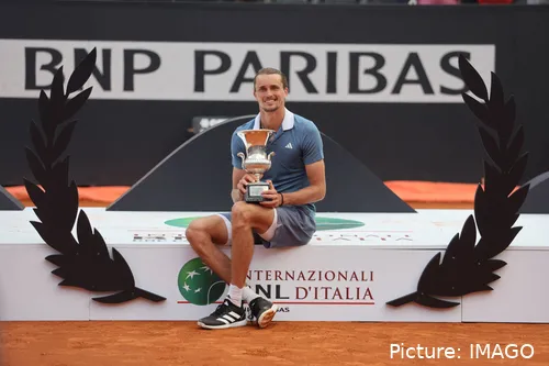 Zverev won the title at the Rome Open.