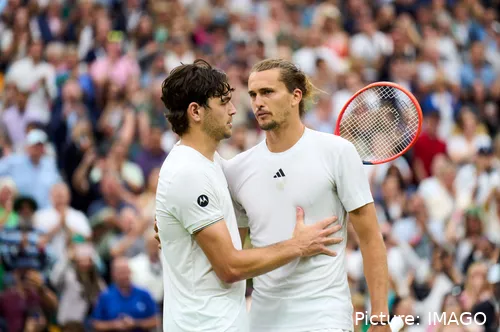 Taylor Fritz and Alexander Zverev at 2024 Wimbledon.