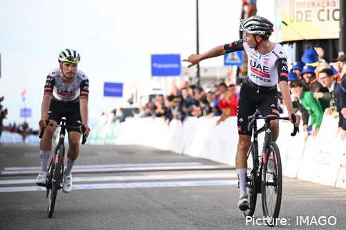 Almeida was niet dolblij, maar schonk zijn ploeggenoot Jan Christen een ritzege in de Volta ao Algarve