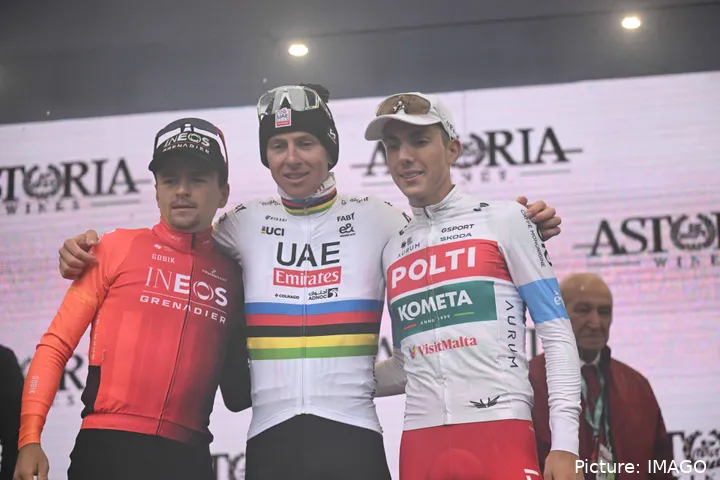 Davide Piganzoli, en la temporada 2024 con el Polti de Alberto Contador