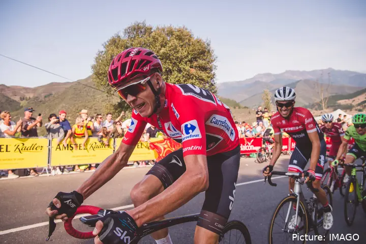 Chris Froome in action at La Vuelta