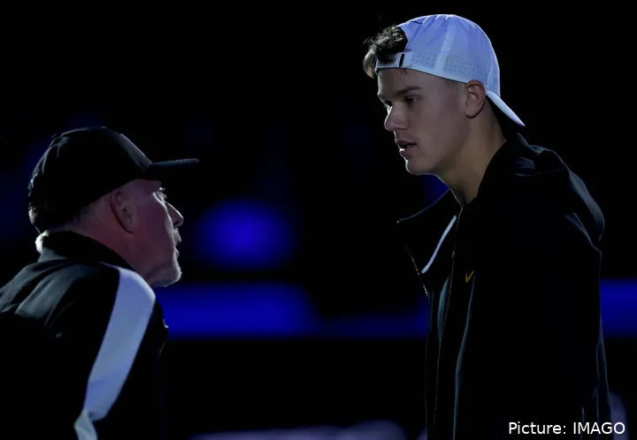 Holger Rune and former coach Boris Becker.