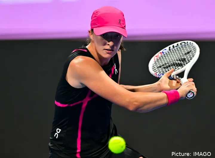 Iga Swiatek at Qatar Open 2024. She won her 3rd consecutive title at Doha