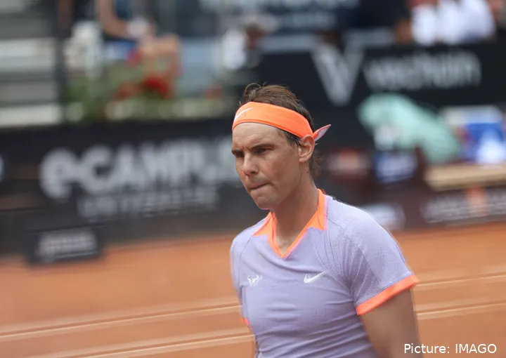 Nahaufnahme Rafael Nadal Dreiviertelvorderansicht<br>
