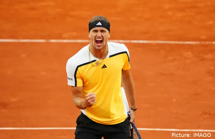 Alexander Zverev en el Abierto de Francia.