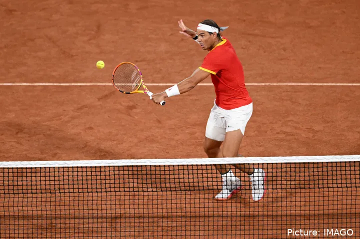 Nadal at his first match in the Olympic Games