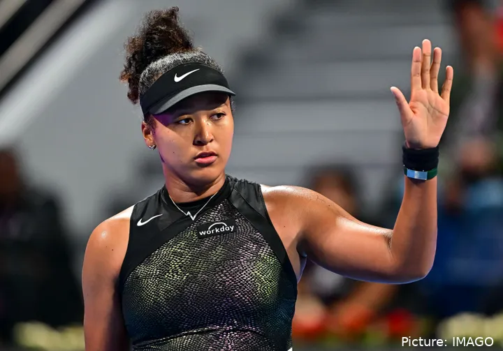 Naomi Osaka en los cuartos de final del Abierto de Catar contra Karolina Pliskova 2024 WTA