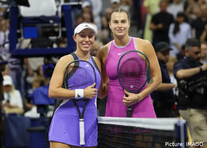 Jessica Pegula y Aryna Sabalenka en la final del US Open 2024.