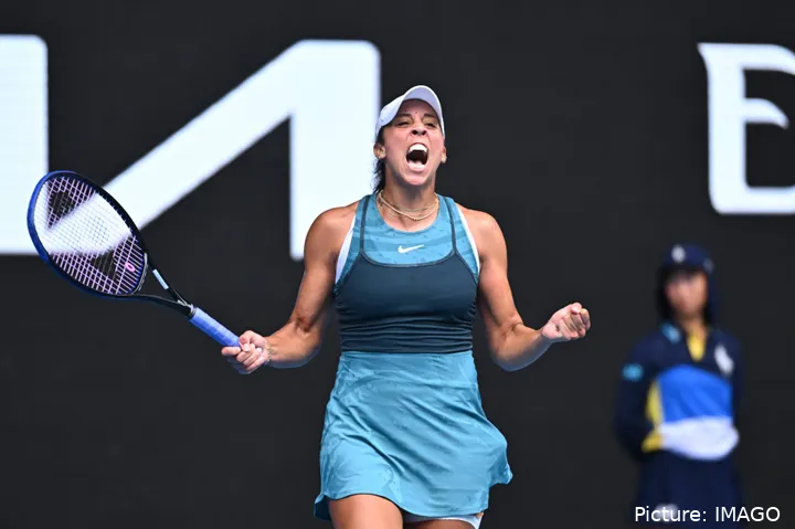 Madison Keys screams it out after a victory