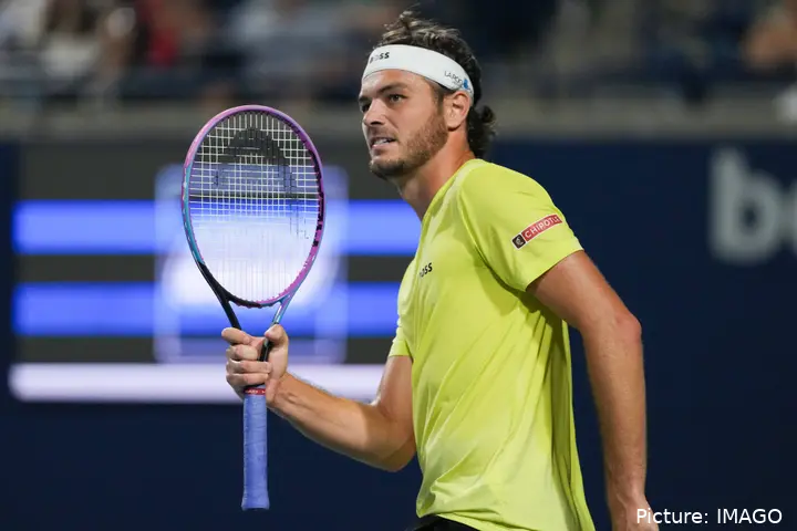 Taylor Fritz in action at the Canadian Open