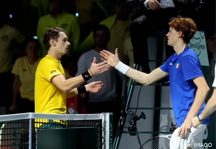 Jannik Sinner e Alex de Minaur no Davis Cup 2023