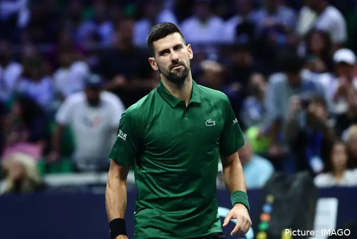 Novak Djokovic on court