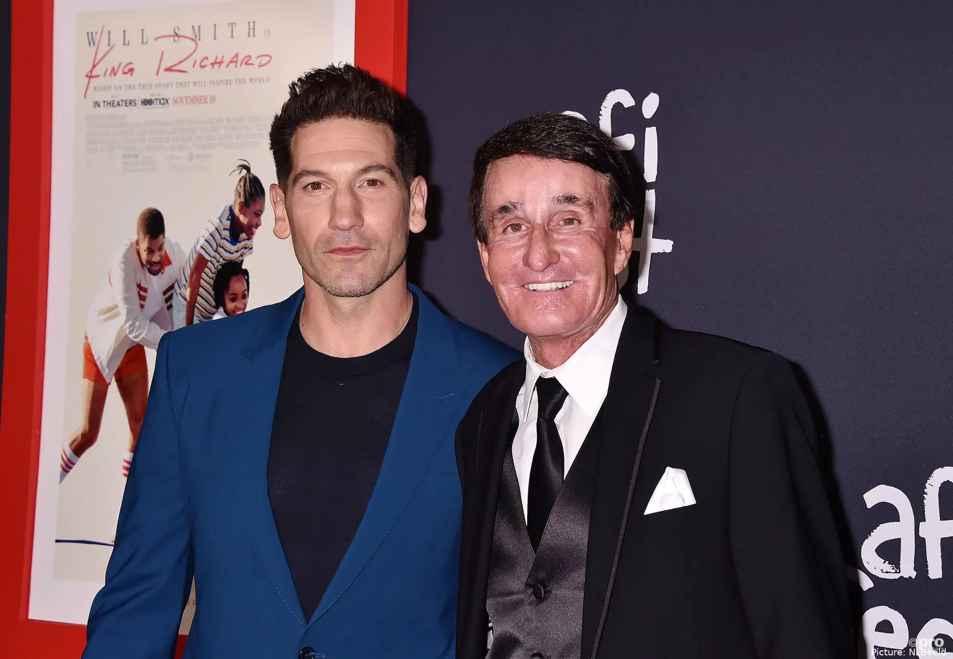 Actor Jon Bernthal and tennis coach Rick Macci attend the 2021 AFI Fest Closing Night Premiere of Warner Bros