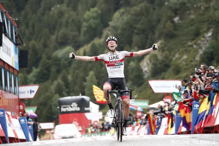 Tadej Pogacar won the final mountain stage of the 2019 Vuelta a España. @NLBeeld<br>