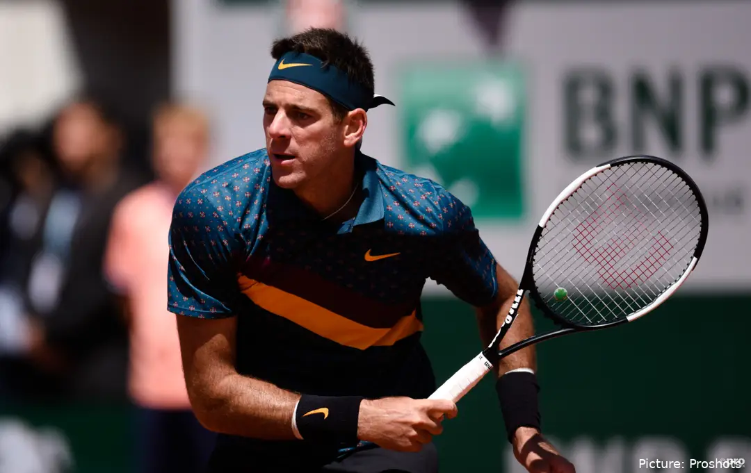Del Potro playing in Center Court at French Open