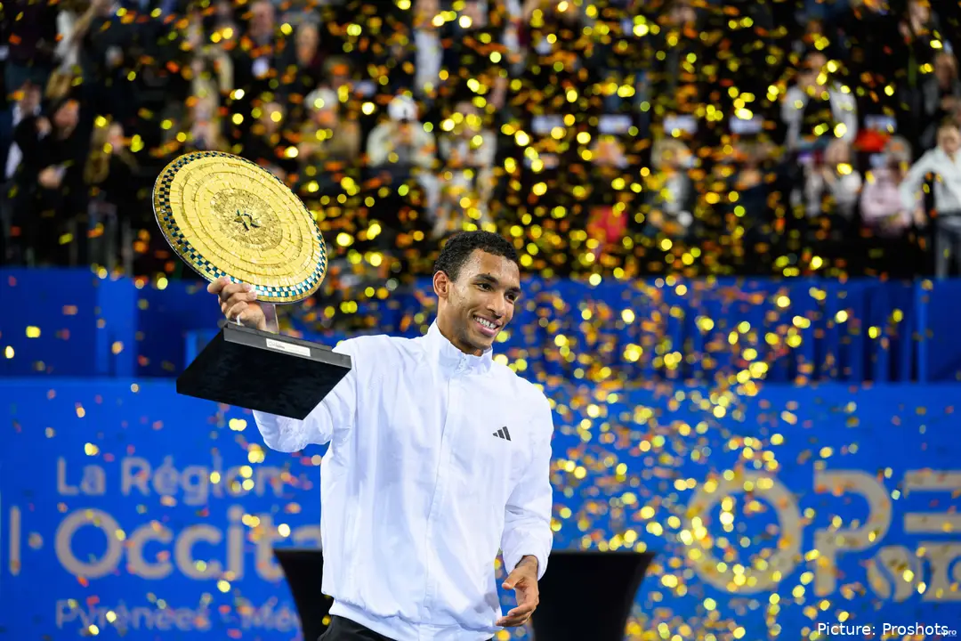 Felix Auger-Aliassime lifts the trophy at Open Occitanie 2026.