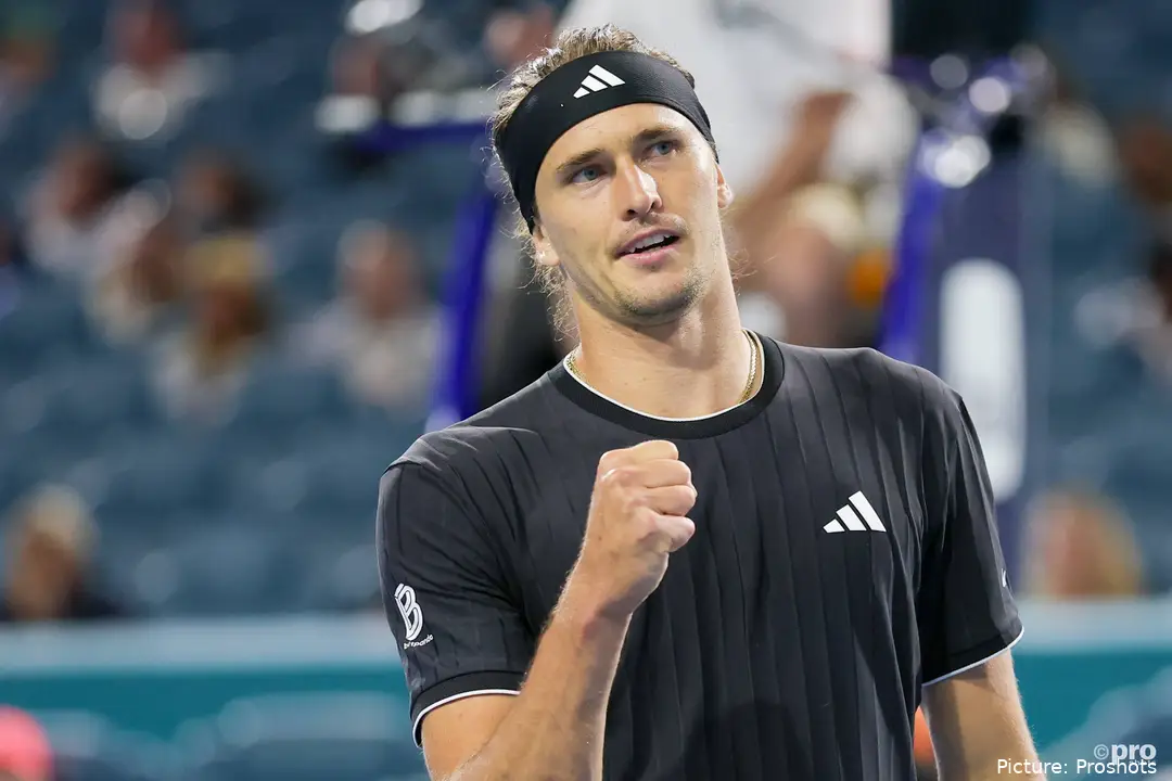 Alexander Zverev celebrating at the Miami Open 2026