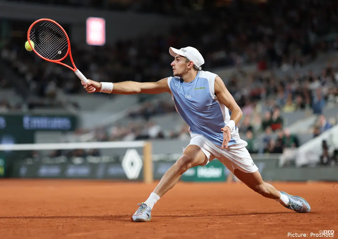 MATTEO ARNALDI of Italy during the match against M. Berrettini in the quarterfinals of tennis tournament Roland Garros