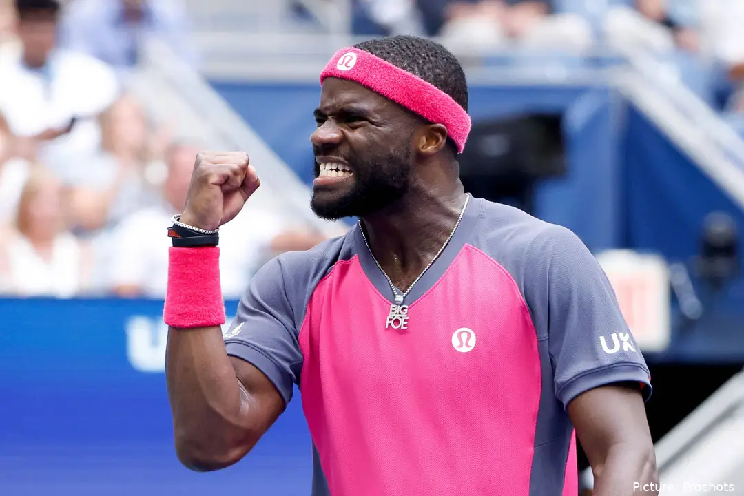 Frances Tiafoe gritting his teeth