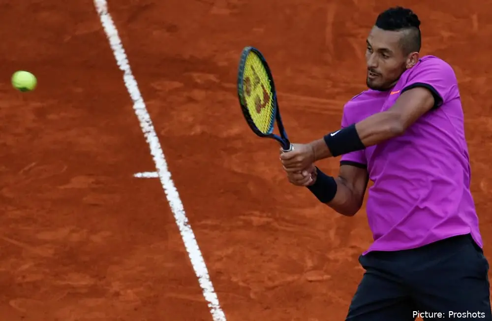 Kyrgios played his last Roland Garros match in 2017. He reached 2nd round and lost against Kevin Anderson.