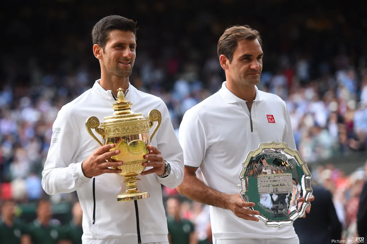 Roger Federer and Novak Djokovic Wimbledon Championships 2019