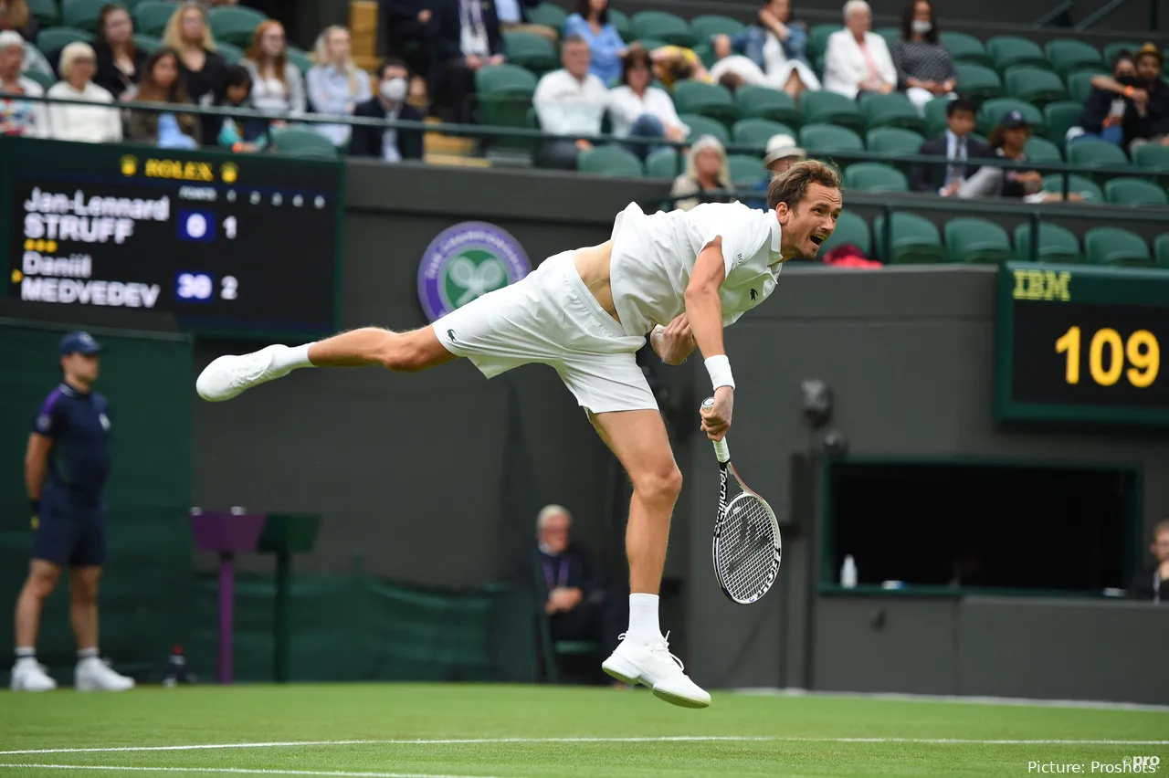 Daniil Medvedev en Wimbledon 2021.