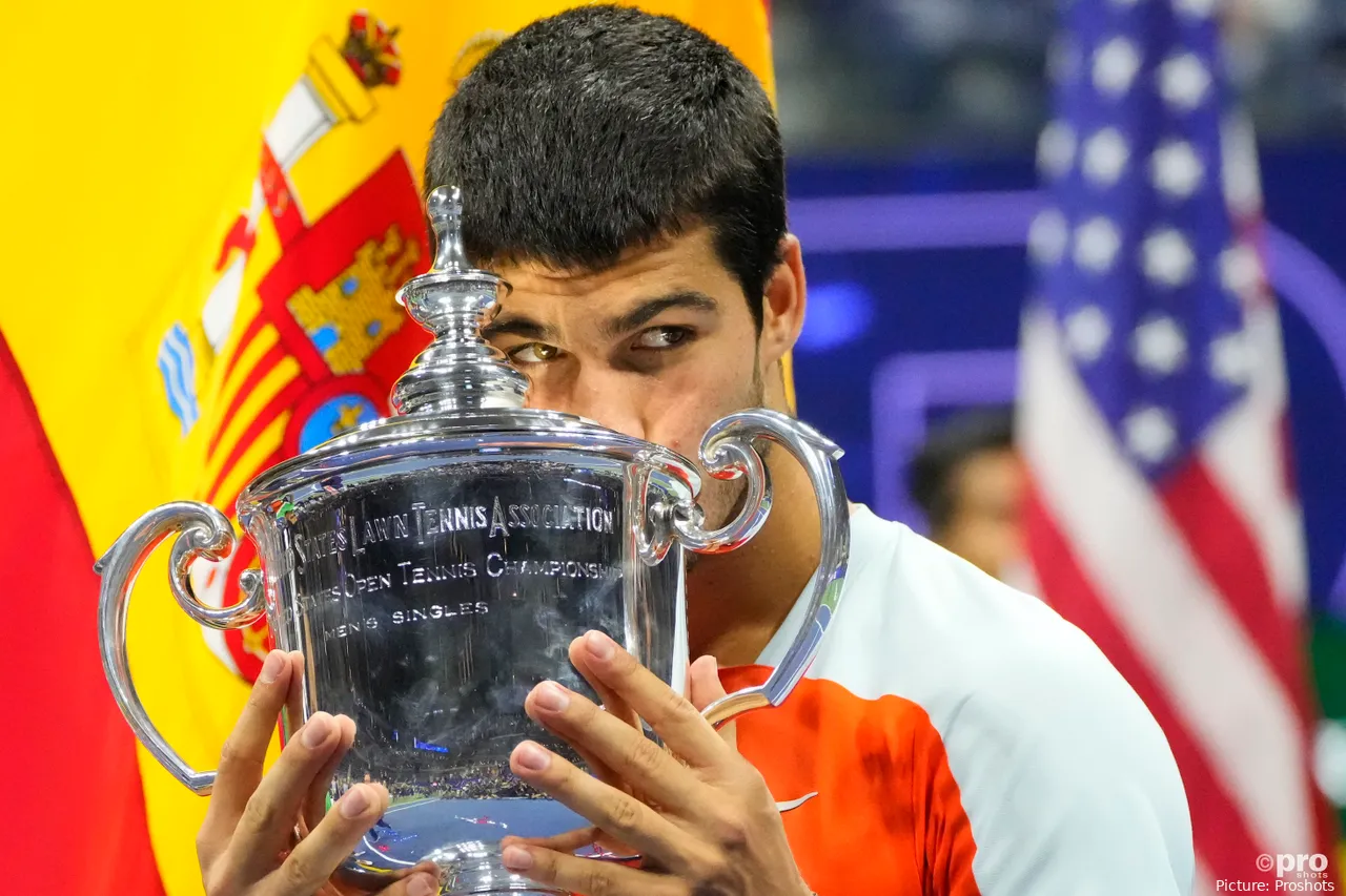 Alcaraz ganó su primer título de Grand Slam en&nbsp; 2022 US Open.