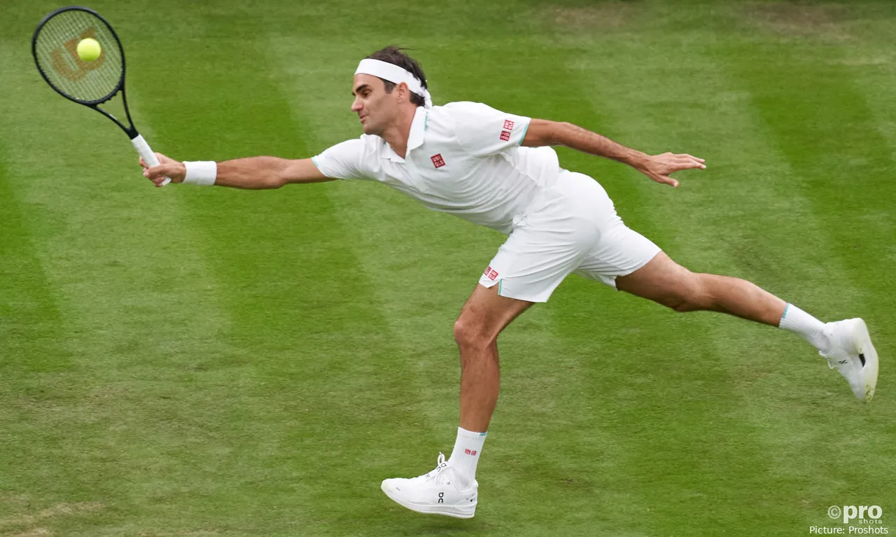 Roger Federer on grass