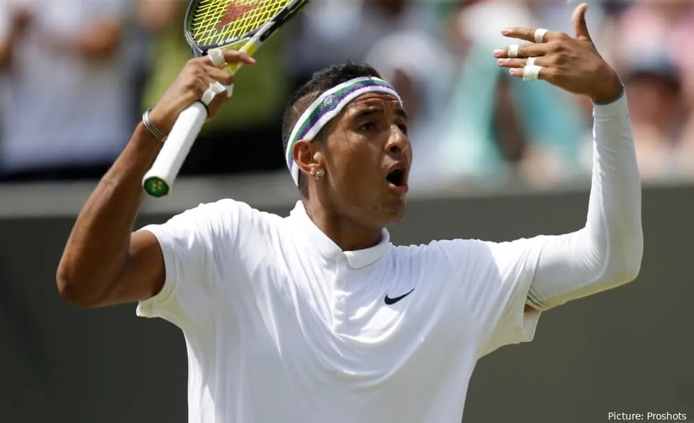 Kyrgios, de 9 años, sorprendió al número 1 del mundo Rafa Nadal por 7-6(5), 5-7, 7-6(5) y 6-3 en la cuarta ronda de Wimbledon 2014.