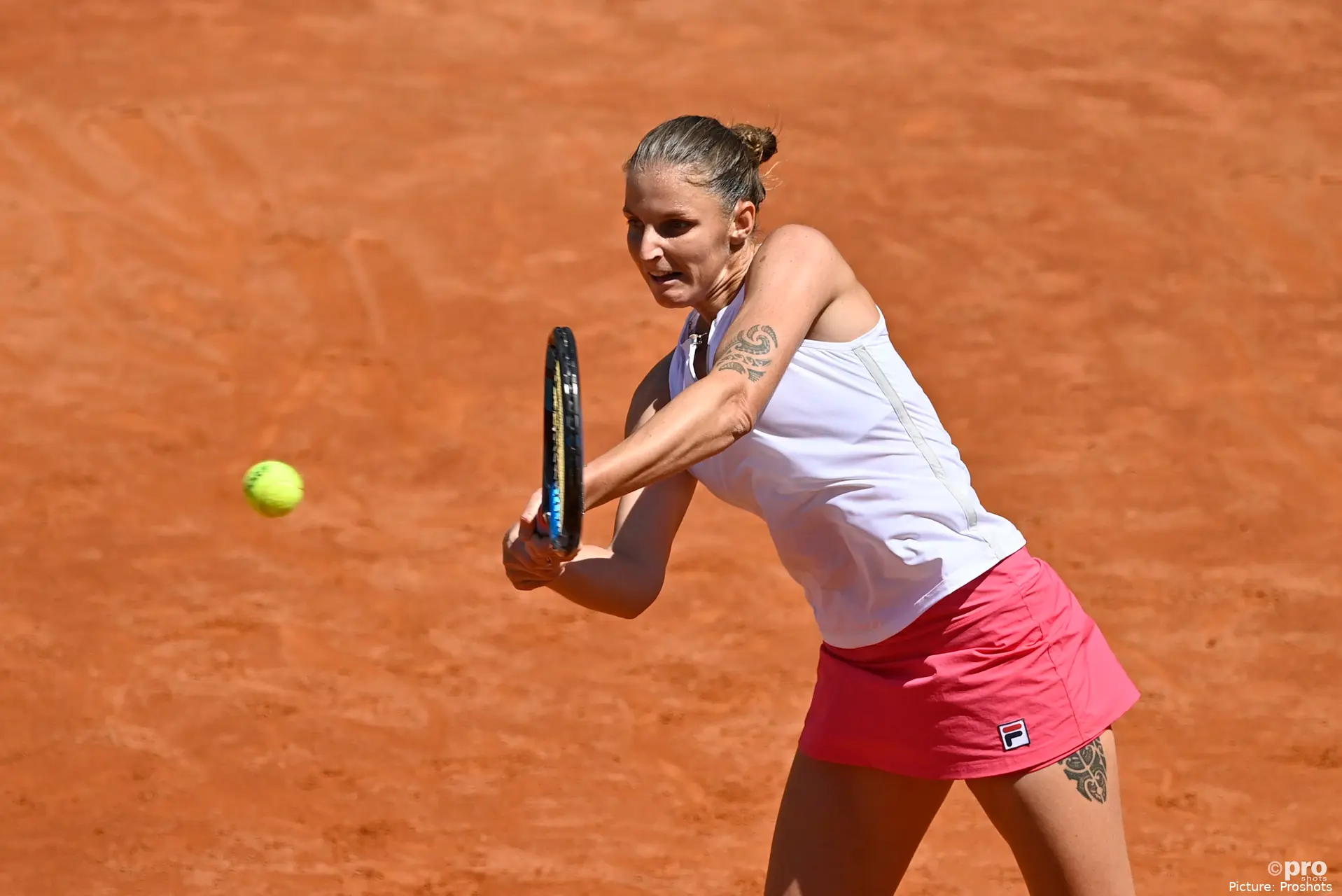 Karolina Pliskova en acción, Roma 2021
