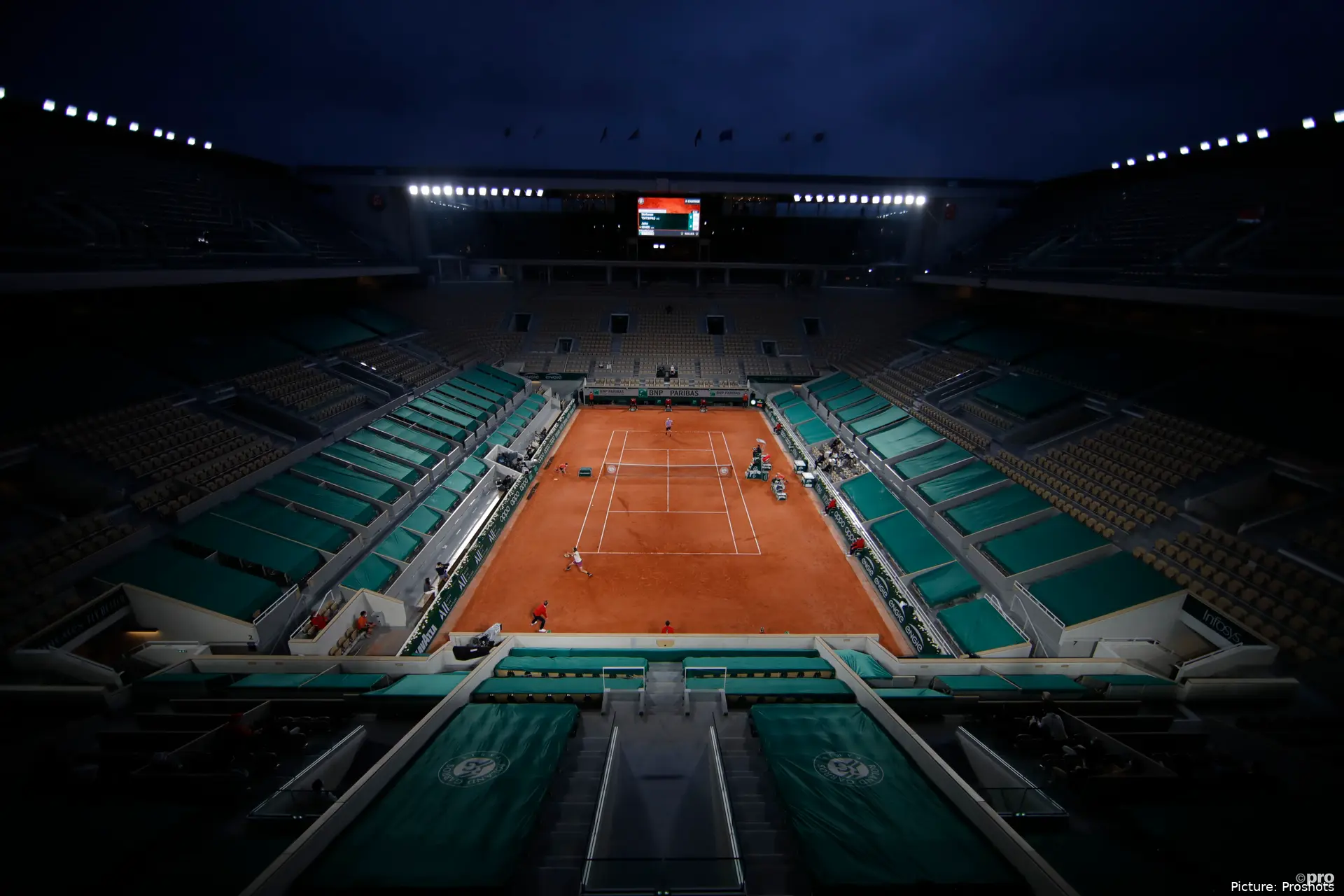 Roland Garros Stadium 2026 by night