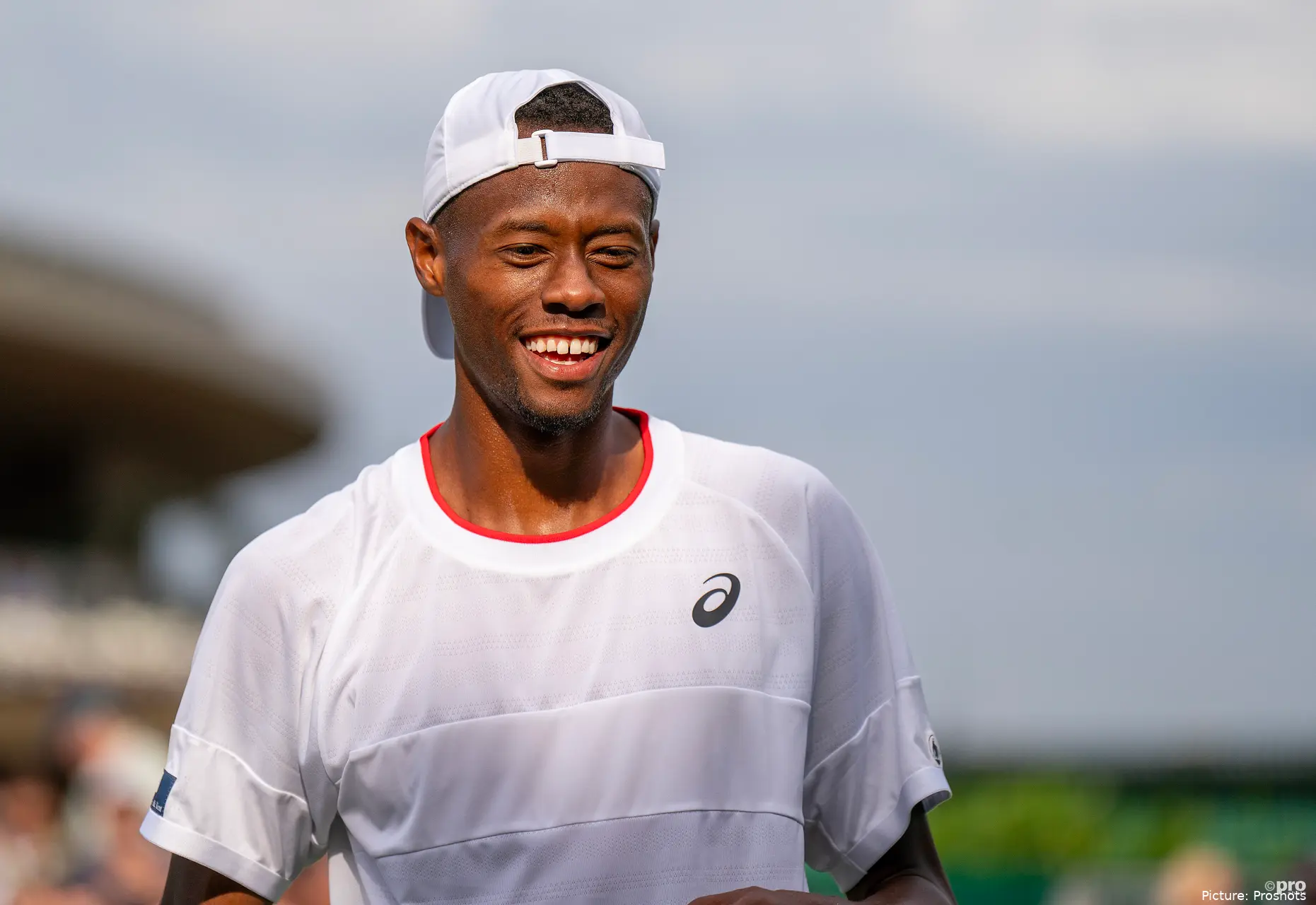 Christopher Eubanks em tempos mais felizes em Wimbledon.