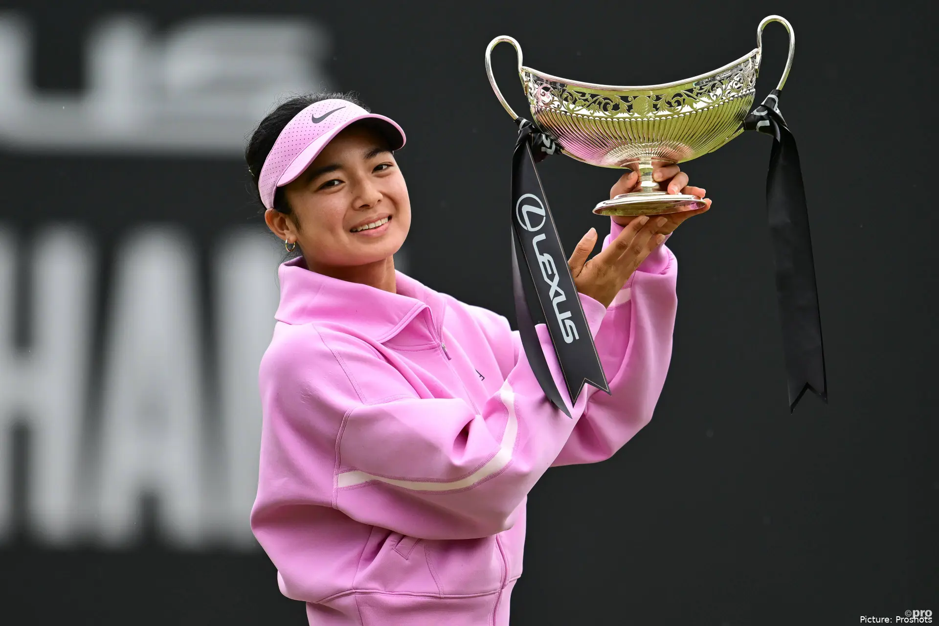 Alexandra Eala (PHI) celebrates winning the Womens Singles