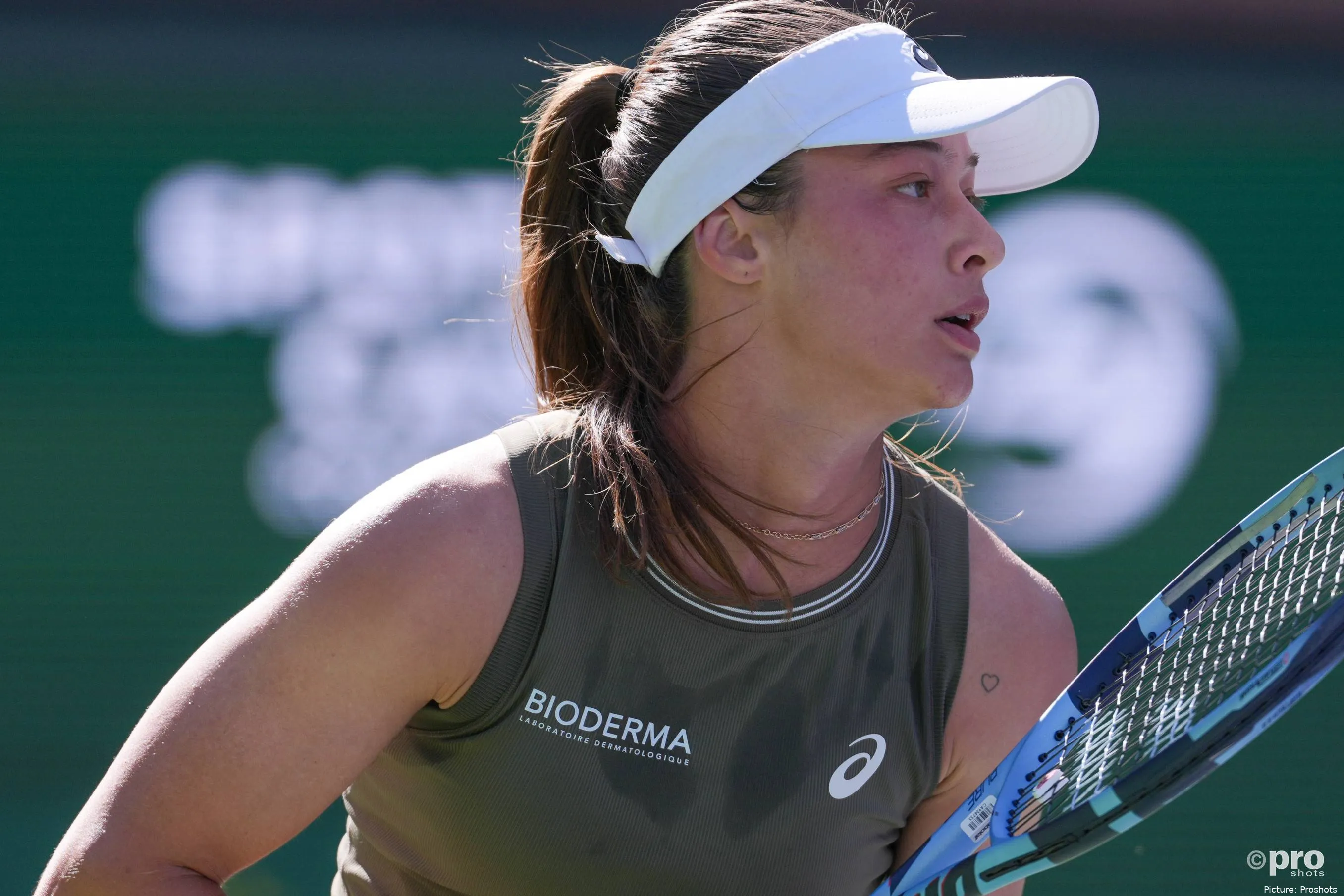 Zeynep Sonmez runs at Indian Wells.