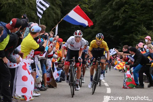 Tadej Pogacar and Primoz Roglic during the 2020 Tour de France
