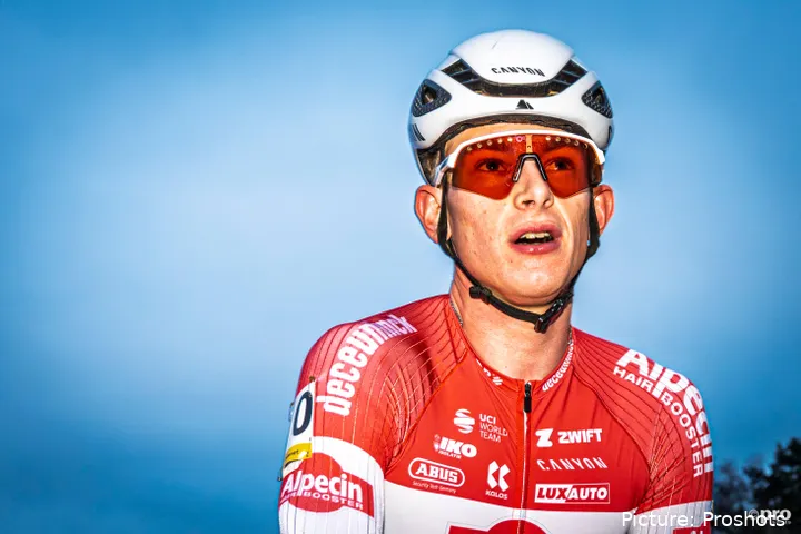 Tibor del Grosso during after a cyclocross race in the 2025-2026 season