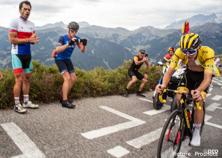 Tadej Pogacar at the 2022 Tour de France on the Col du Granon