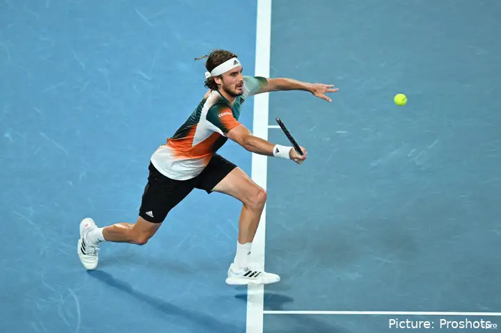 Stefanos Tsitsipas at Australian Open 2022.