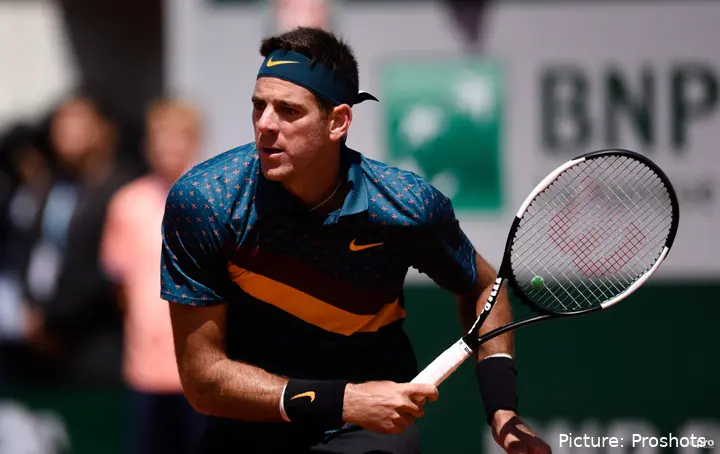Del Potro playing in Center Court at French Open