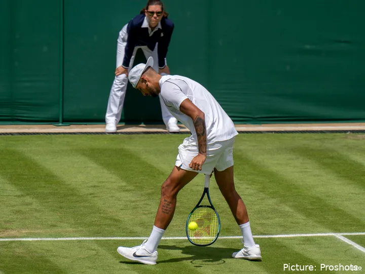 Nick Kyrgios en Wimbledon 2022, perdió la final contra Novak Djokovic.