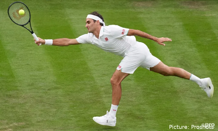 Roger Federer on grass
