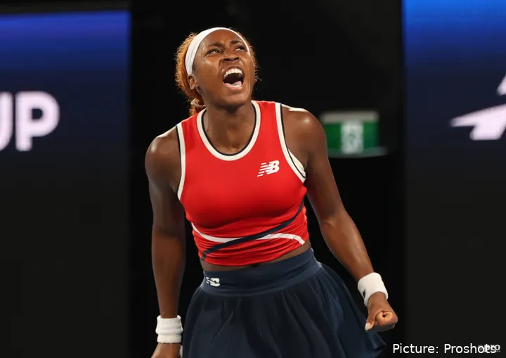 Coco Gauff celebrando un punto