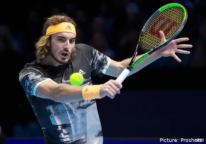 Stefanos Tsitsipas at 2019 ATP Finals.