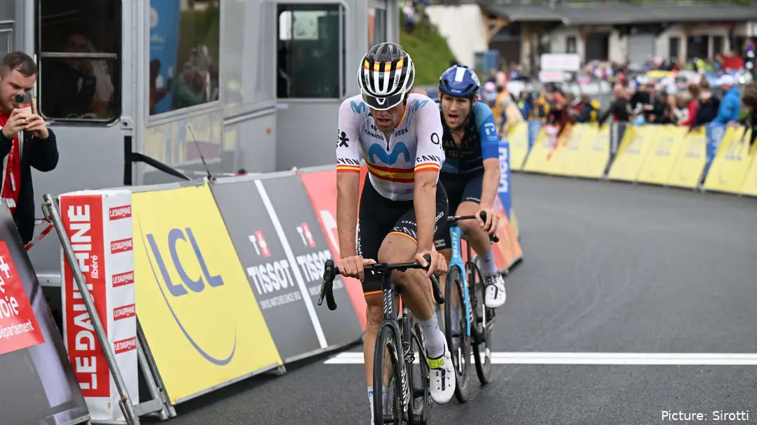 Oier Lazkano fue campeón de España con el Movistar Team