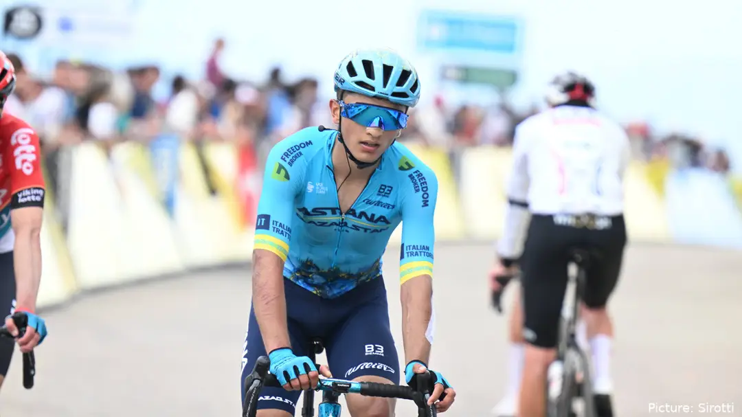 Santiago Umba, en acción con el equipo Astana