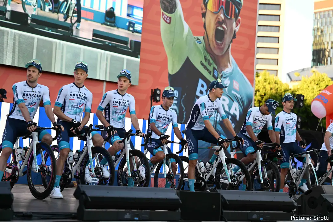 El Bahrain - Victorious, en la presentación de una carrera