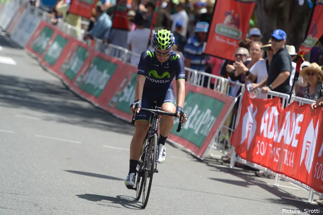 Juanjo Lobato, corriendo para Movistar Team en el Tour Down Under