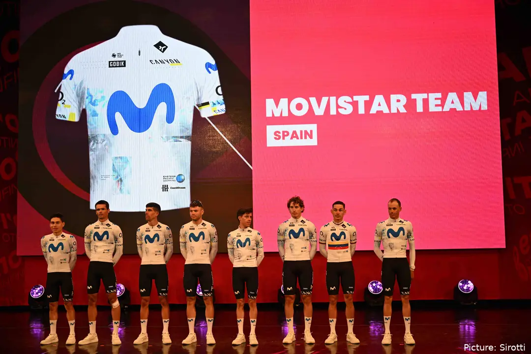 Movistar Team, en la presentación del Giro de Italia 2026.